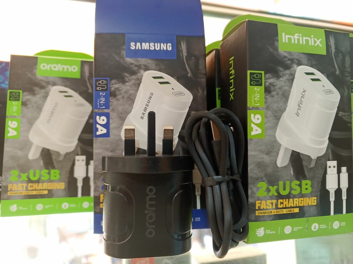 Samsung, Oraimo and infinix charger