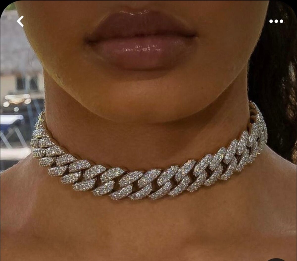 Ladies Cuban iced out necklace