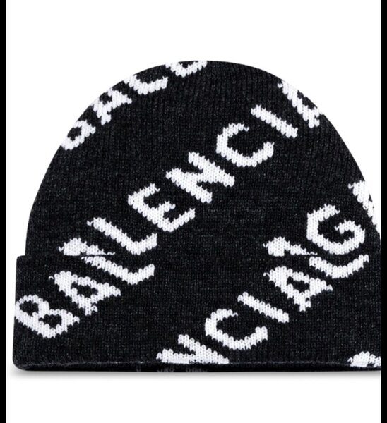 Bonnet en laine Balenciaga logo