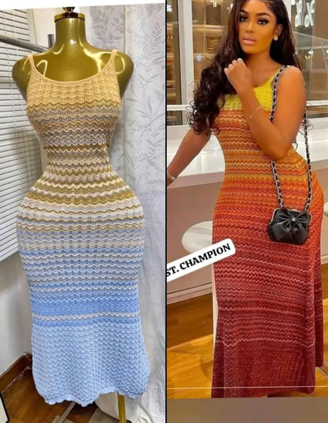 Robe Longue Tricotée Évasée