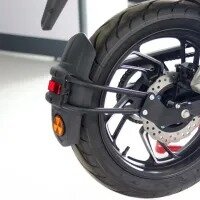 AKE - Motorcycle Universal Heavy Duty Rear Mudguard Rear Wheel fender with Yellow Red Reflectors Splash Guard Rear Wheel Cover Splash Guard Mudguard For Yamaha , Suzuki, Honda Bikes