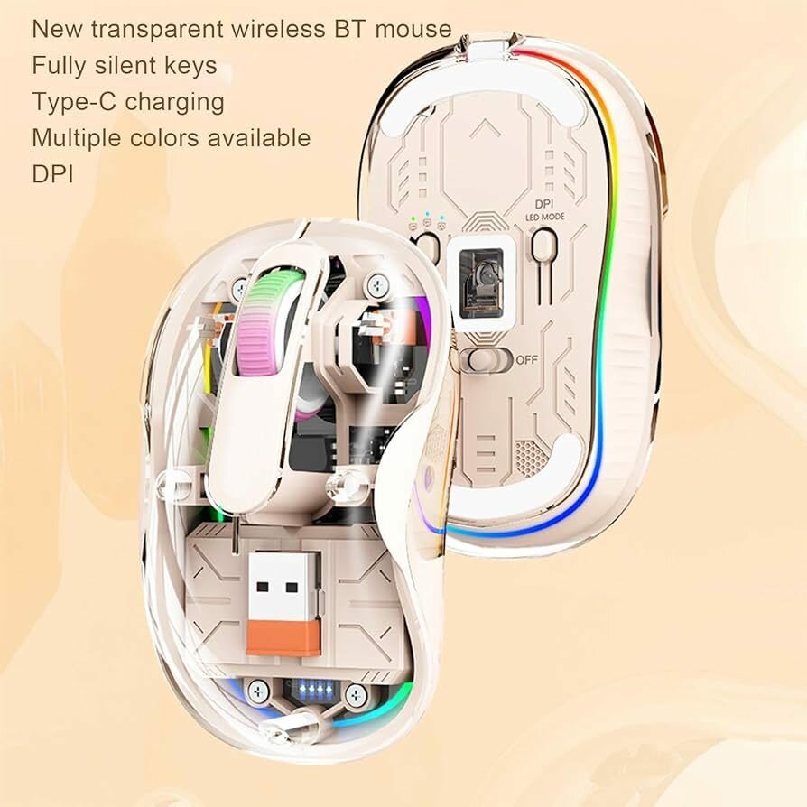 Souris sans fil transparente Bluetooth