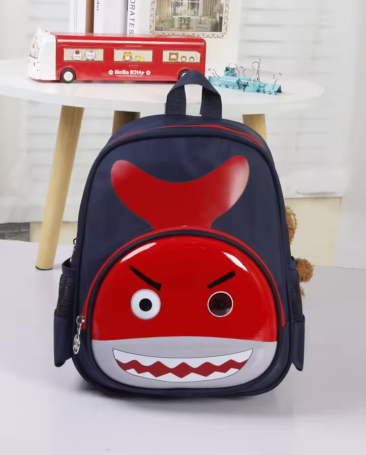3D Red Shark  Backpack for Kids
