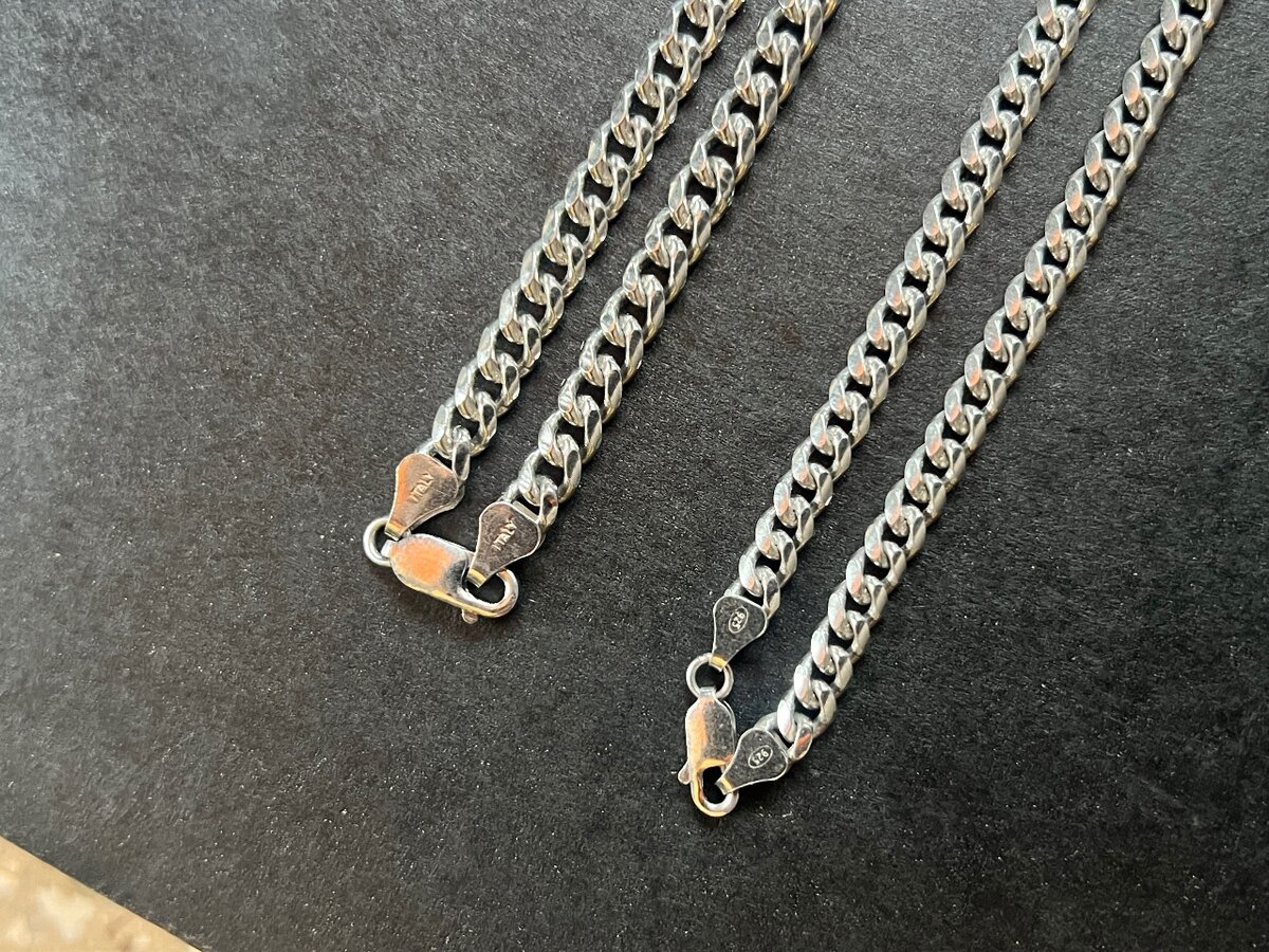 Genuine s925 sterling silver Cuban links necklace