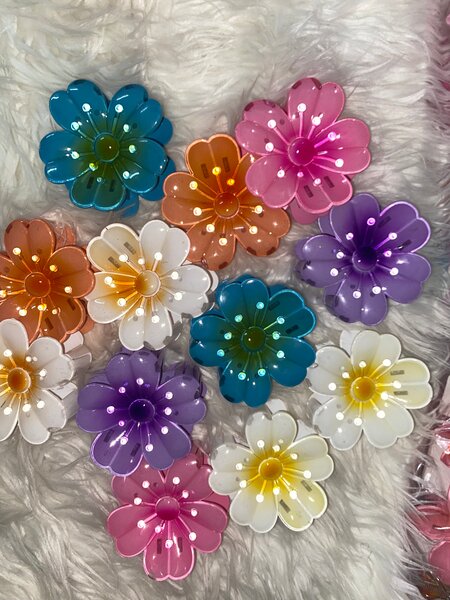 Pince à cheveux fleurs colorées