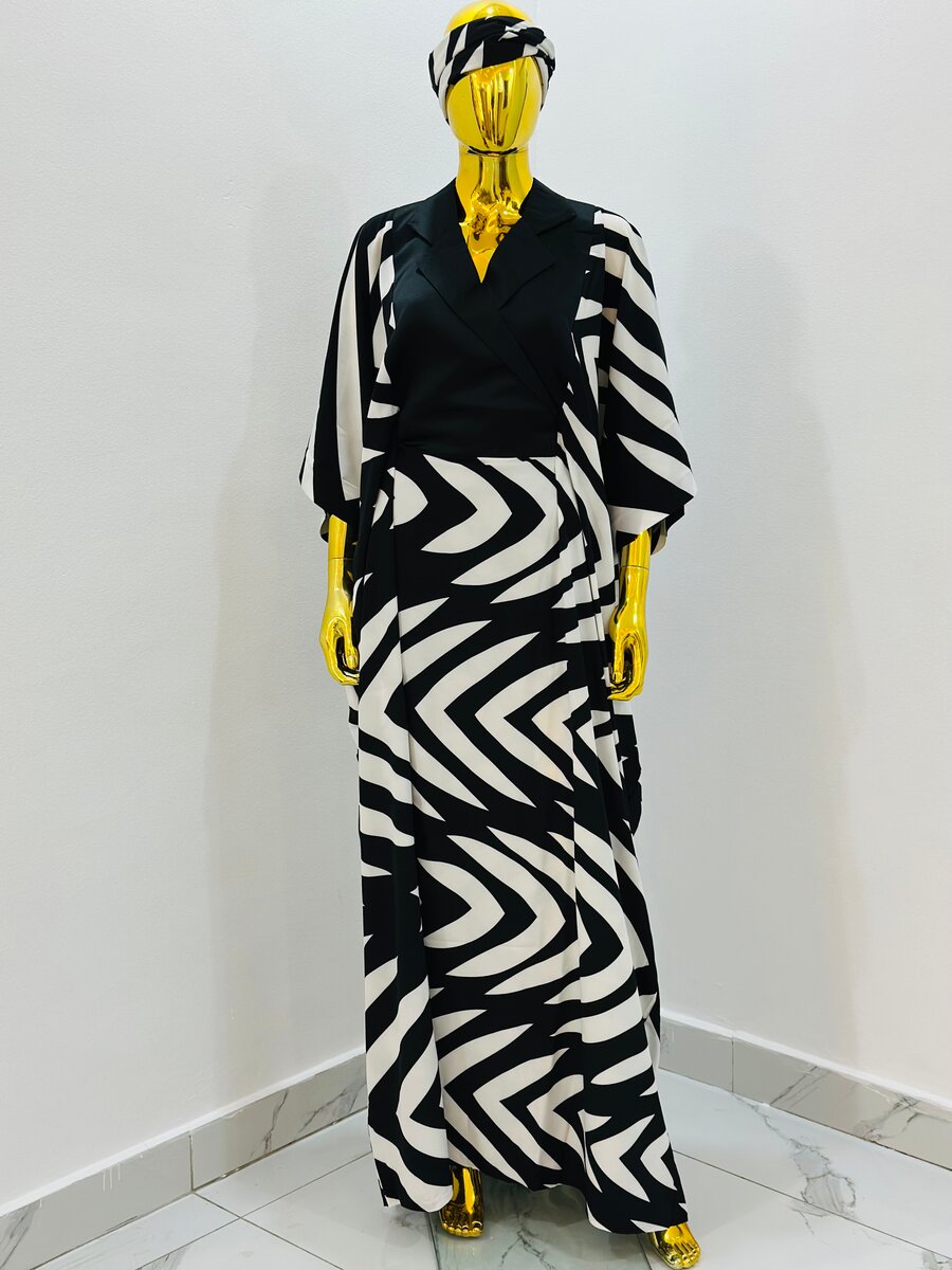 Robe longue élégante à motifs