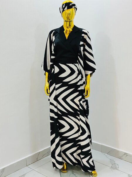 Robe longue élégante à motifs