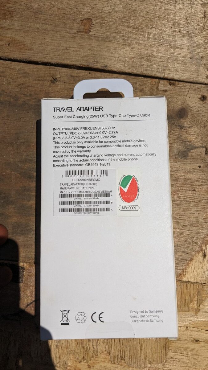 Samsung origina fast charger 25w c to c