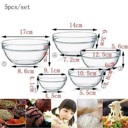 Set de Bols en Verre 5 Pièces