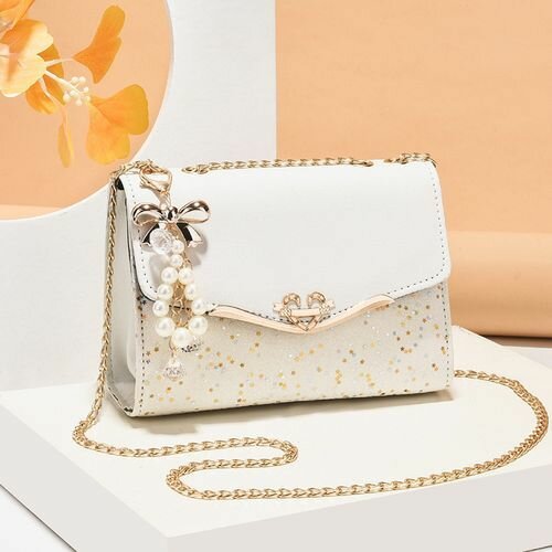 Fashion Women's Fashion Contrast Color Shoulder Bag - white