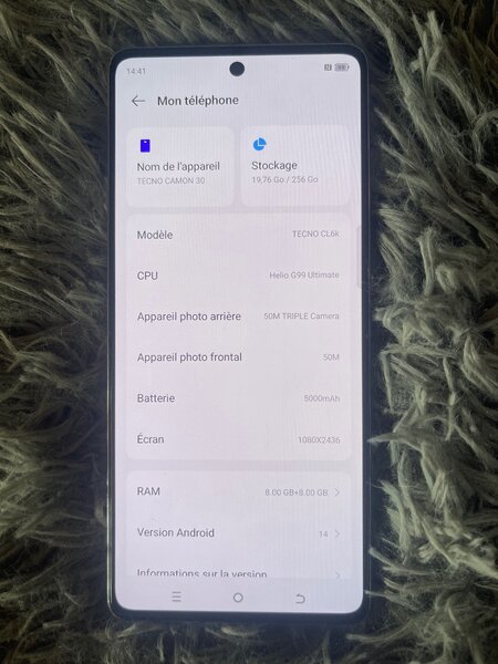 Tecno camon 30 256/16 propre