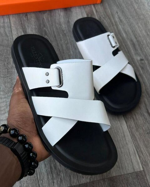 Sandales blanches en cuir unisexe