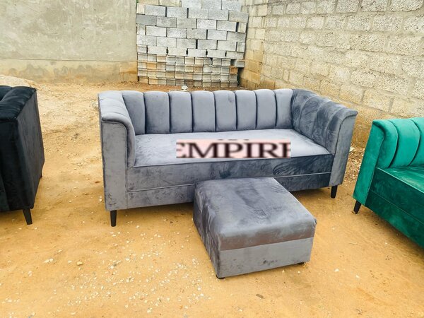 Sofa and ottoman, grey