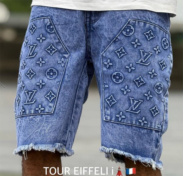 Shorts en jean à motifs papill