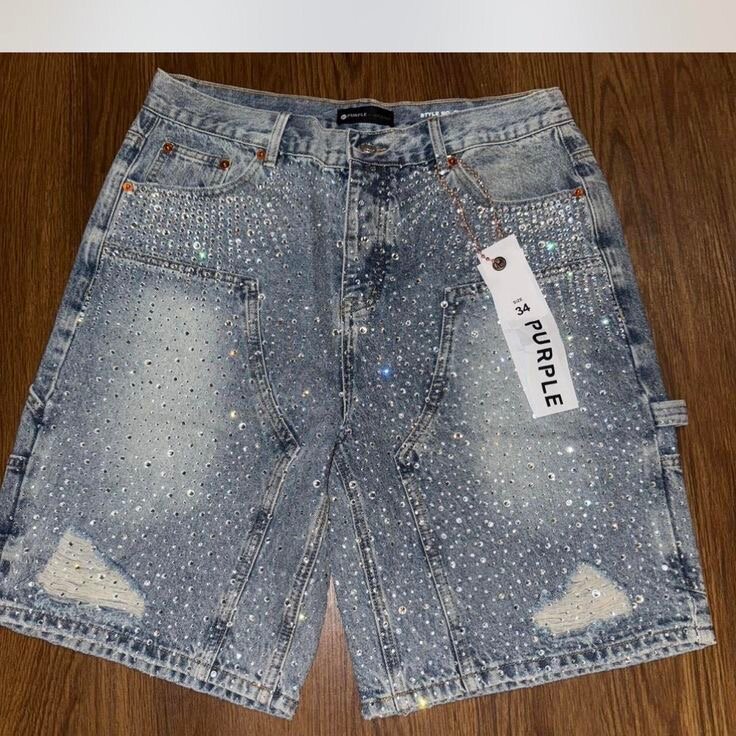 Shorts en jean strassés