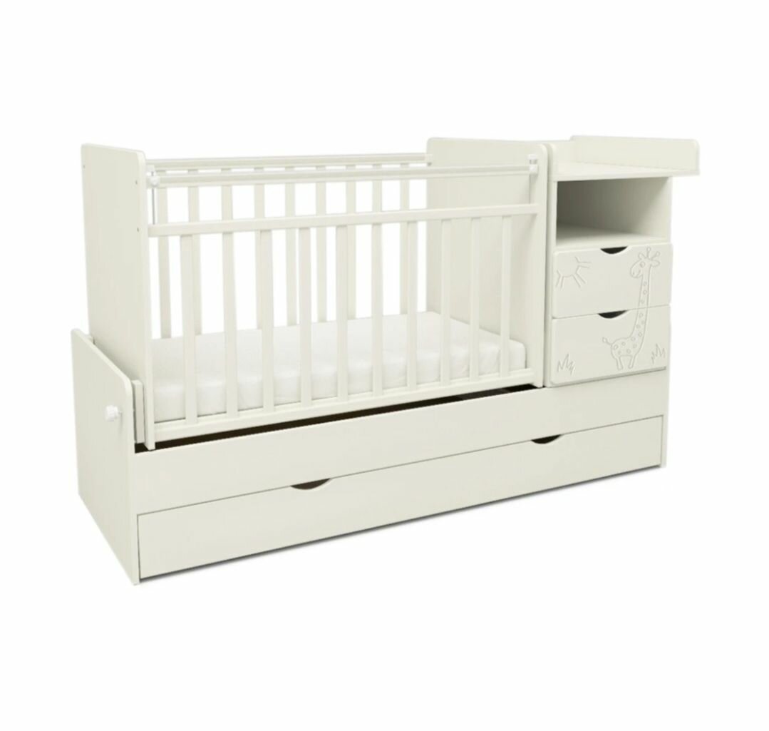 Детская кровать-трансформер с комодом и пеленальным столиком