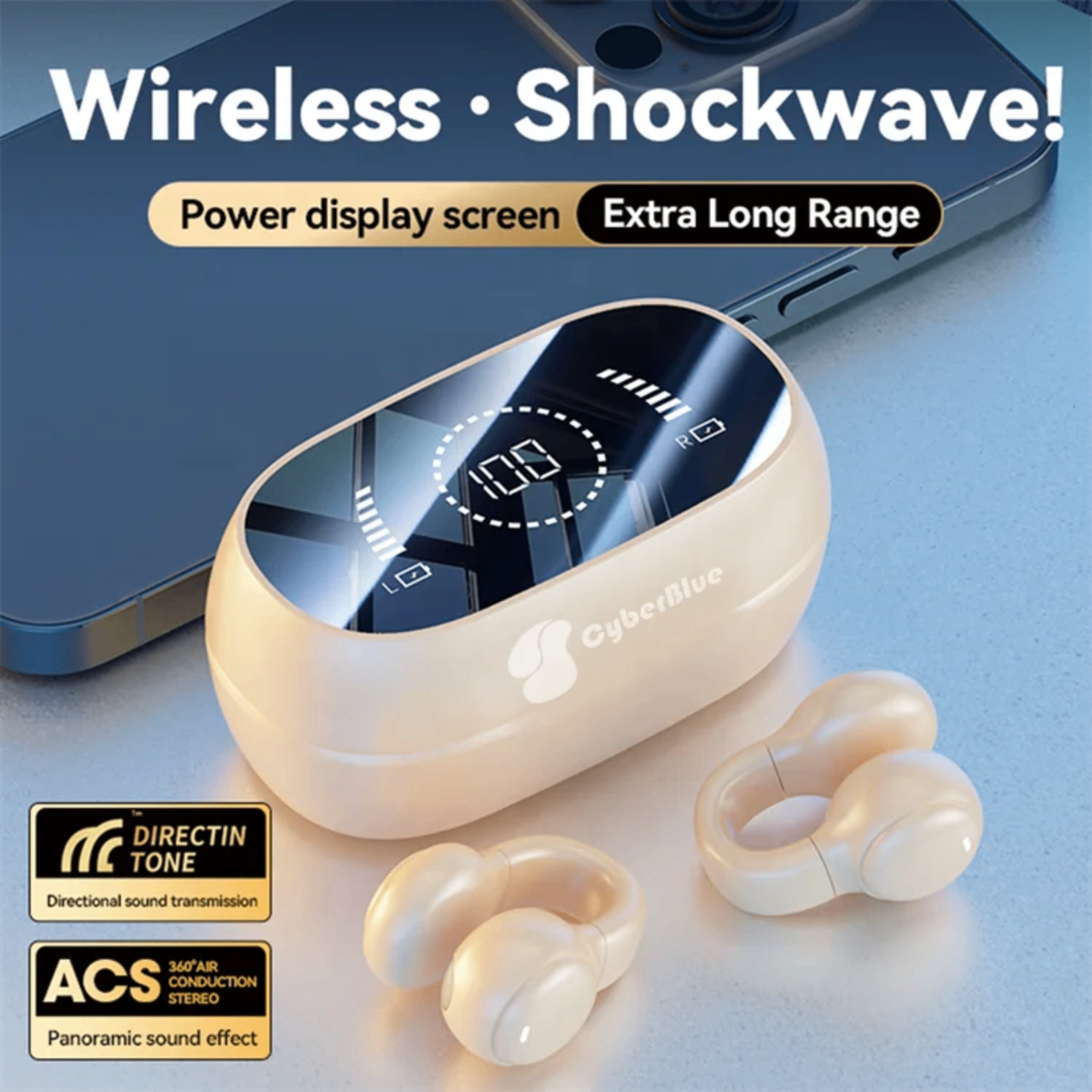 Écouteurs Bluetooth 9D Shockwave