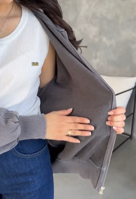 Зип-худи от ZARA серая