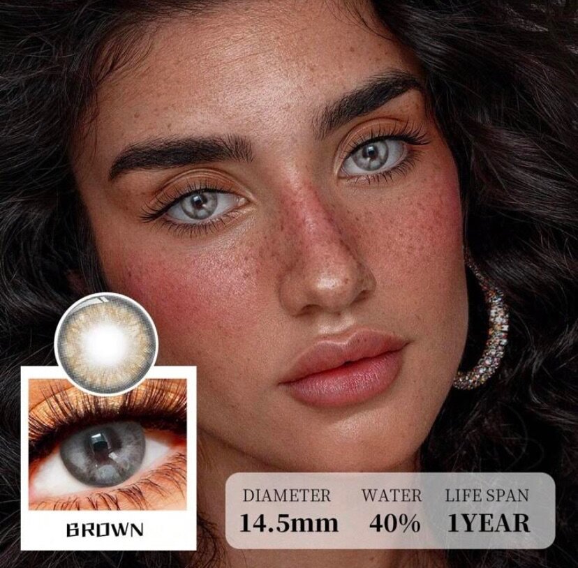 Lentille contact(marron gris)