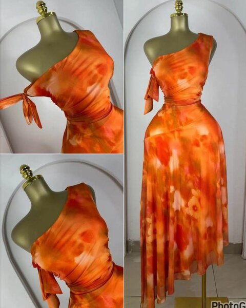 Robe d'été asymétrique orange