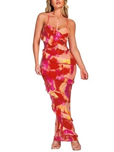 Robe Maxi à Imprimé Coloré