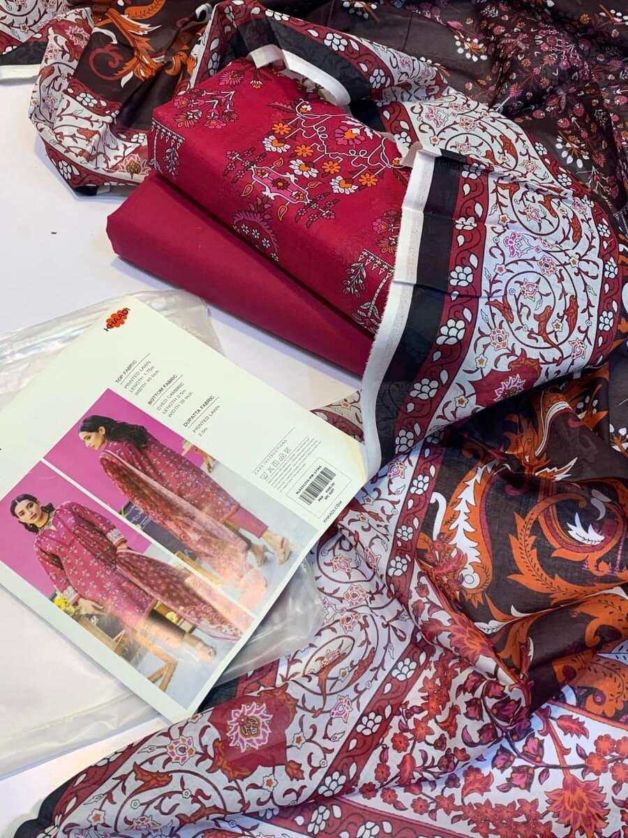 3 pc lawn suit 4 colours available dc free