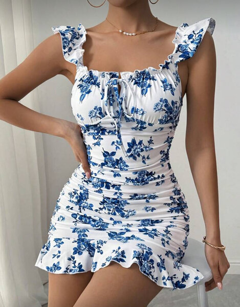 Robe Fleurie Évasée Femme