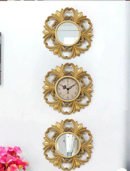 Ensemble miroirs et horloge