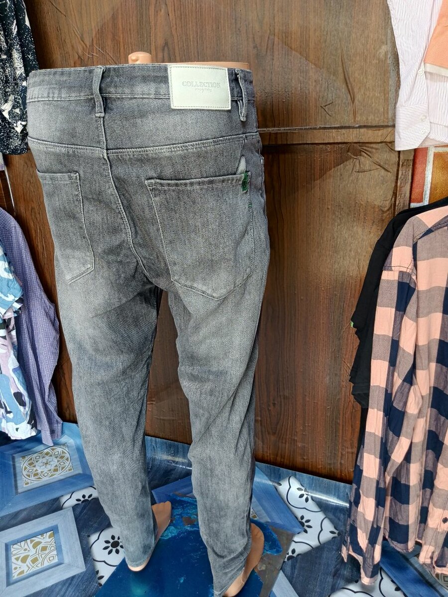 Jean gris délavé homme