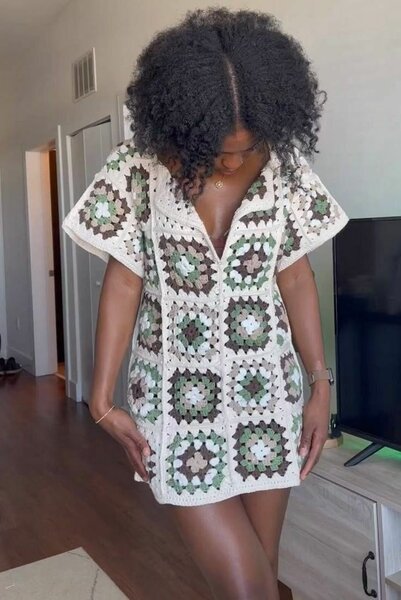 Robe en crochet bohème été