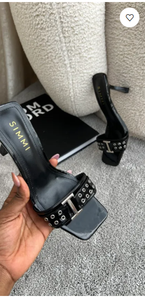 Kayla Black buckle design mules