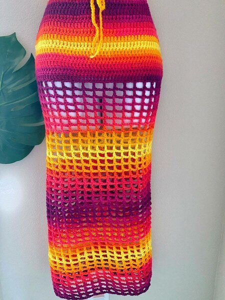 Robe Crochée Multicolore