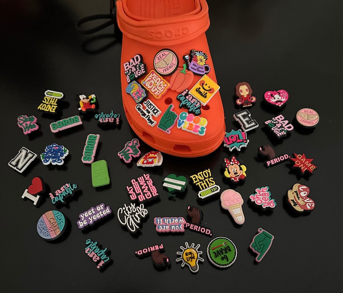 Assorted crocs Jibbitz