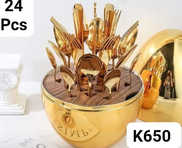 Cutlery set with stand 24pcs