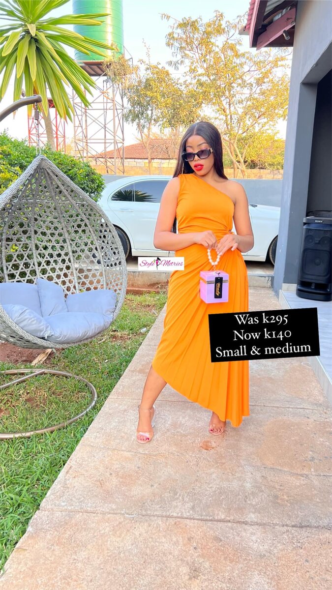 Women's Long One-shoulder Dress Yellow