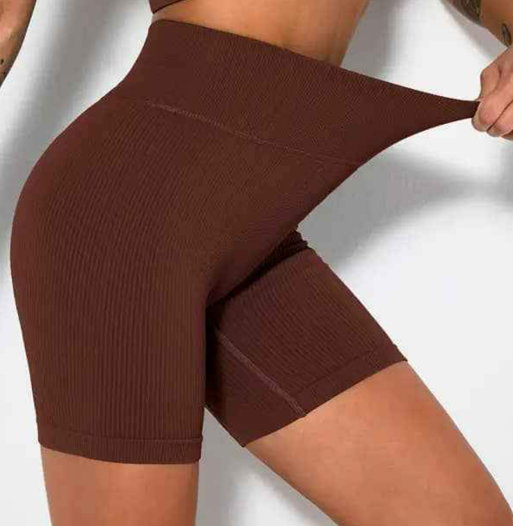  Ribbed biker shorts