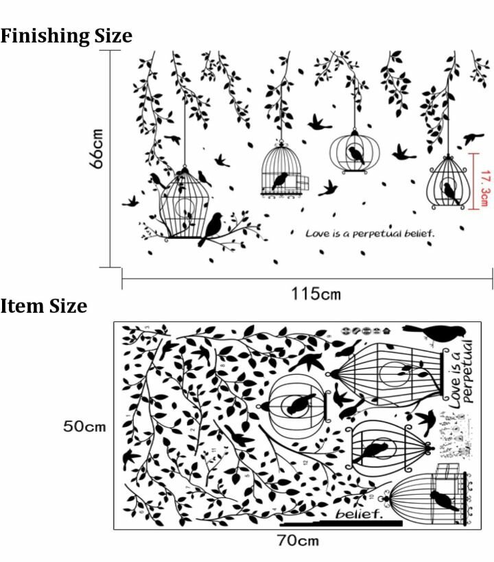 Birds Cage Nature Wall Sticker