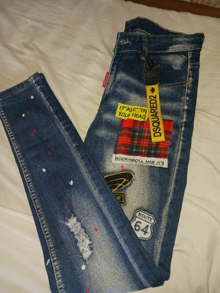 Jeans Patchwork Pour Hommes