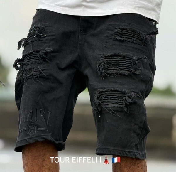Shorts en jean déchiré homme