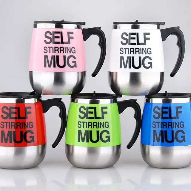 Self stirring mug