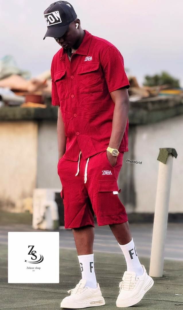 Ensemble décontracté rouge homme