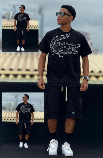 T-shirt Homme Crocodile Noir