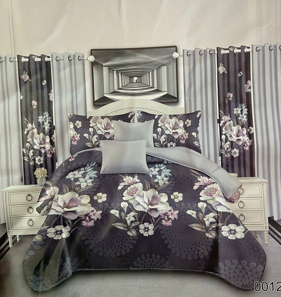 7 pieces bedspread  Comes with 2 curtains, 2 continental pillowcases as d 2 stander pillowcases 