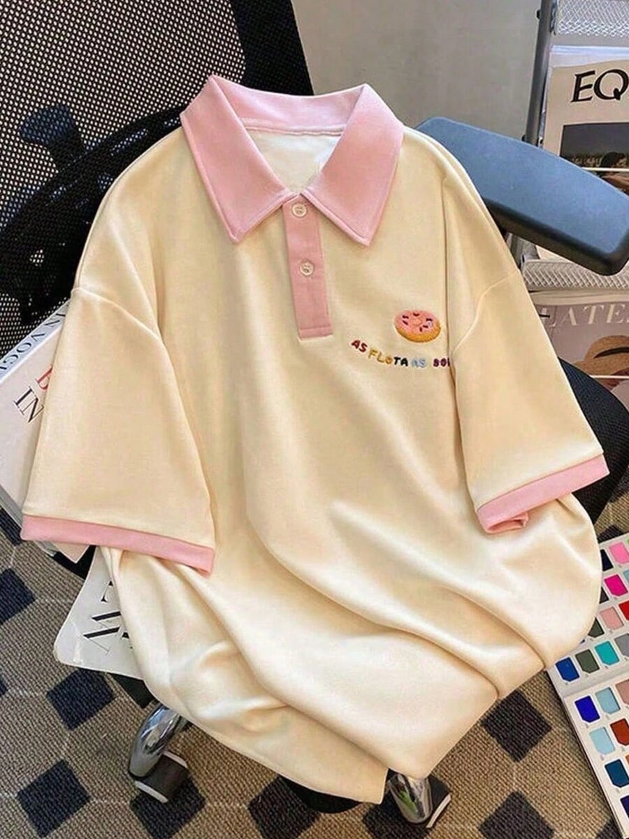 Short sleeve cotton polo shirt for girls