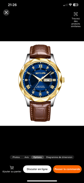 Montre homme cuir luxe