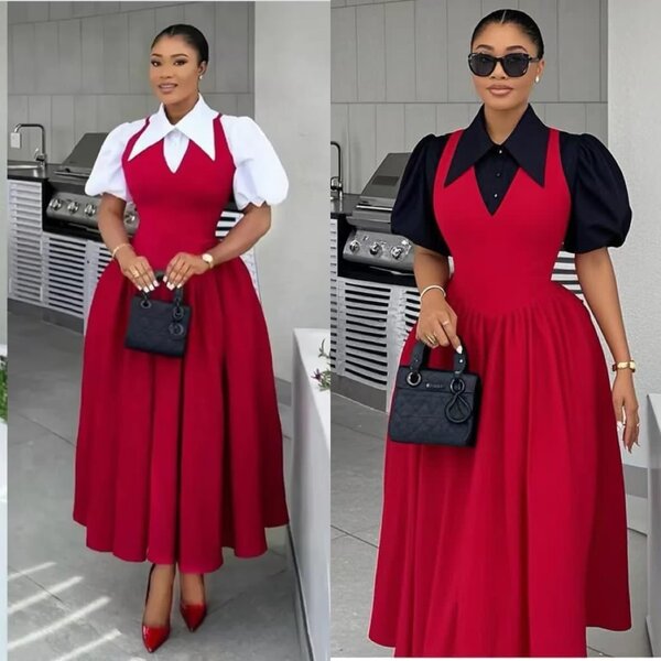 Robe élégante rouge rétro