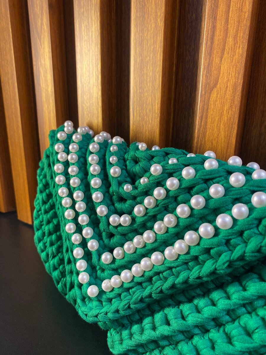 sac au crochet vert