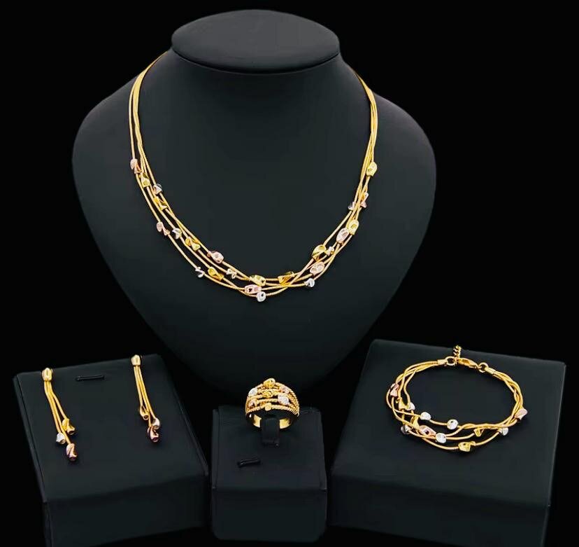 Parure Bijoux Dorée Éblouissante