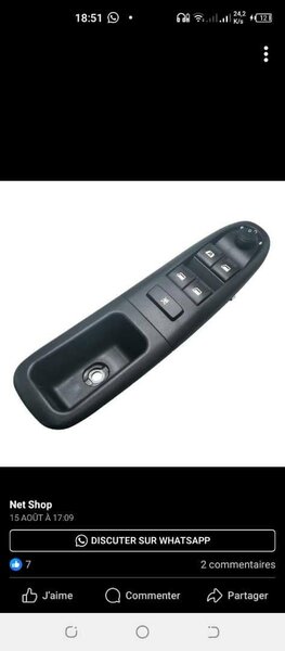 Bouton central lève vitre peugeot 406