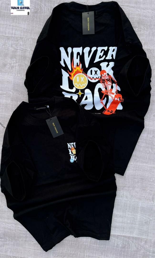 T-shirts Noir Graphiques Style Urbain